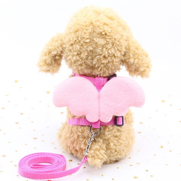Pet angel chest traction rope with wings cartoon doll